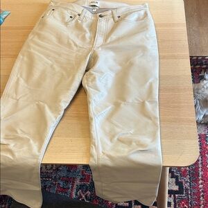 Agolde Cream Leather Pants